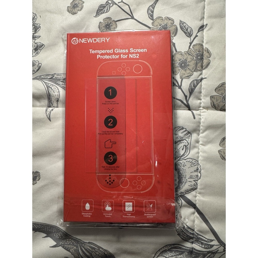 NEW Newdery Nintendo Switch 2 Pack of 2 Tempered Glass Screen Protectors